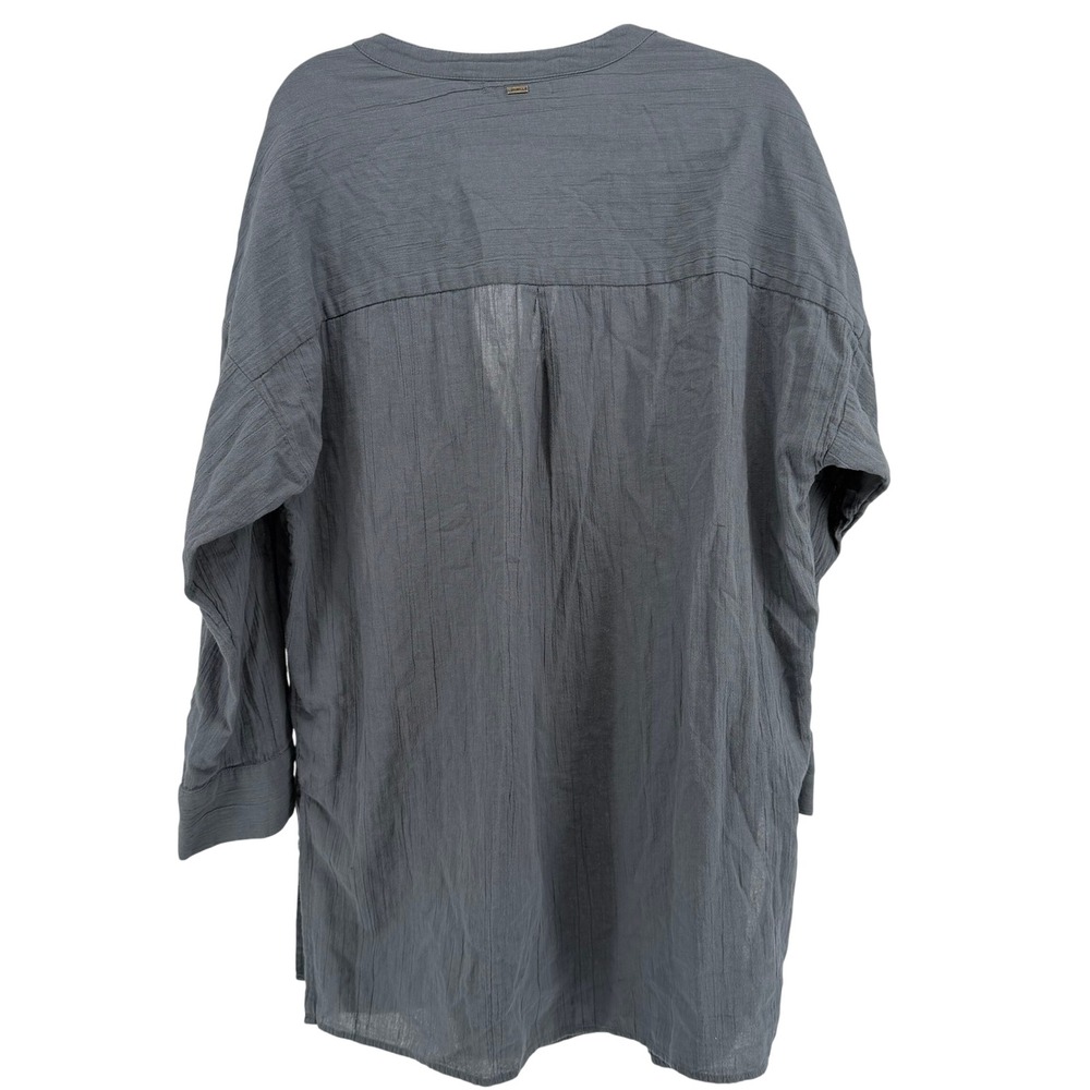 ONeill Cover Up Blue Gray Gauze Cotton Tunic Top XL Swim Beach Pool Day SPF - Picture 2 of 7